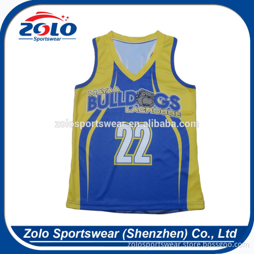Wholesale Custom Sublimation Printing Mesh Pinnies Reversible Lacrosse Jerseys for Team